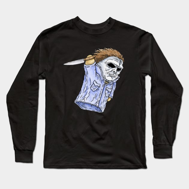 Michael Myers - Horror Hand Puppet Long Sleeve T-Shirt by ScottBokma